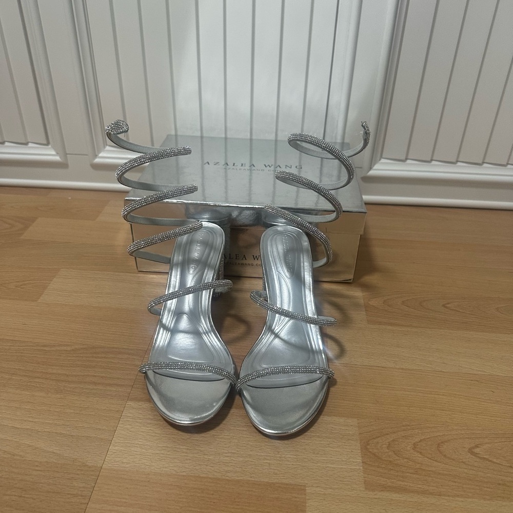 Azalea Wang Silver Women's Strappy Sandals